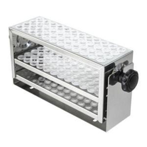 Reagenzglasgestell, klein, 30 � 8 � 12,9 cm, Durchmesser 22  26 mm, 13 Gef&auml;&szlig;e