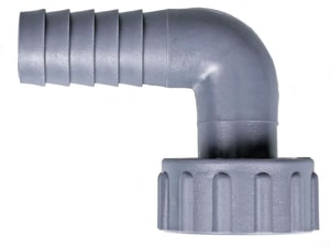 Schlauch-Winkel, Überwurfmutter, grau