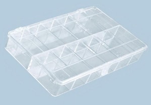 Sortimentskasten, PS, glasklar 12 F&auml;cher, 210x120x36 mm