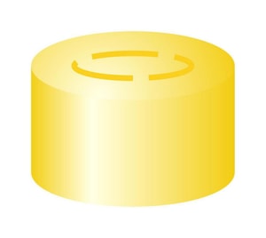 Alu-B&ouml;rdelkappen N 13 mit Mittelabri&szlig;, goldfarben ohne Dichtscheiben, VE=100