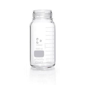 Laborglasflasche 1000 ml DURAN&reg;, GLS 80, weithals, klar, ohne Schraubverschluss und Ausgie&szlig;ring