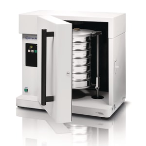 Analysensiebmaschinen AS 200 tap, mit Schallschutzschrank