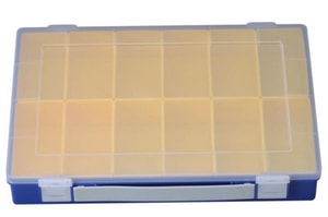 Sortimentskasten 335x225x55mm PP, blau, f&uuml;r 12 Einsatzboxen mit Tragegriff