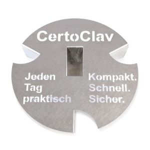 Instrumentenplatte mit 3 F&uuml;&szlig;en f&uuml;r CERTOCLAV, � 225mm x 40mm