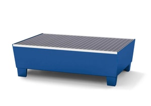 Auffangwanne Stahl lackiert RAL 5010, Staplerschuhe Giro, 1240x815x350mm