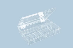 Sortimentskasten, PS, glasklar 8 F&auml;cher, 250x170x46mm