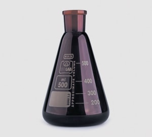 Erlenmeyerkolben mit Normschliff, Borosilikatglas 3.3, Braunglas