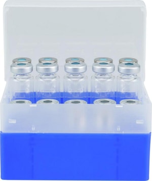 Behälter für Probengläser (25 Pos.) 130x130x80 mm für Probengläser N 20 mit losem Einsatz