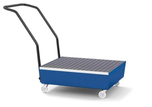 Auffangwanne 635x810x980mm Stahl, lackiert, RAL 5010, fahrbar