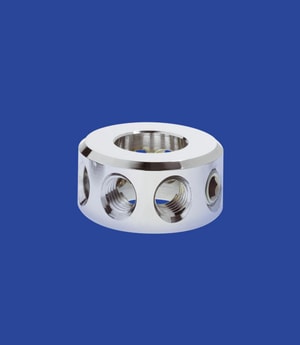 Scheibenknoten, kpl. mit Gewindestift M12, mit Bohrung f&uuml;r �22mm, h&ouml;henverstellbar, mit Gewindebohrungen M12, Stahl verchromt