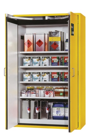 Sicherheitsschrank S-CLASSIC-90 WDAS 1200 x 615 x 1968 mm (BxTxH), RAL 1004, 4 Fachb&ouml;den,