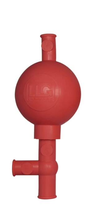 LLG-Sicherheitspipettierbälle, Naturkautschuk, rücklaufsicher, rot