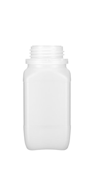 HDPE-WH-Vierkantflaschen 500 ml o.SV natur, VE=124