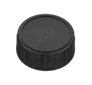 Schraub-Verschl&uuml;sse, PP schwarz, mit Schaumeinlage, f&uuml;r 100 ml Flaschen, VE=100