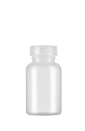 LDPE-Weithalsflaschen 250 ml naturfarben, mit Verschlu&szlig; VE=260