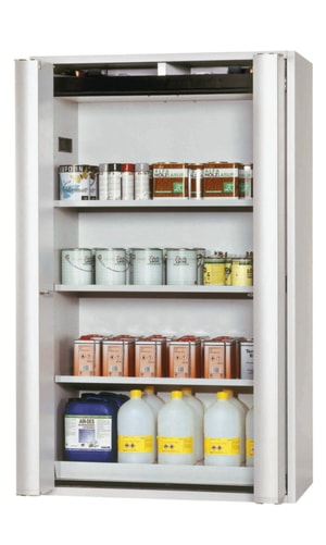 Sicherheitsschrank S-PHOENIX-90 FDAS 1196 x 616 x 1968 mm (BxTxH), 3 Fachb&ouml;den, 1 Lochblecheinsatz,