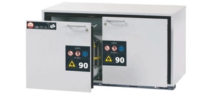 Sicherheitsunterbauschrank Typ 90 UB90.060.110.2S, RAL 7035, 1102x574x600mm, inkl. 2xLochblecheinsatz