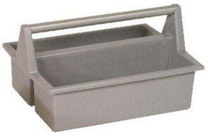 Universal Werkzeug-Tragekasten mit Aluminium-B&uuml;gelgriff, grau, 294x396x215 mm, VE=12