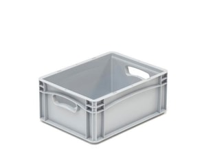 Euro-Stapelbeh&auml;lter Basicline PP, geschlossen, 2 Durchfassgriffe, ohne Deckel, grau, 300x400x170 mm