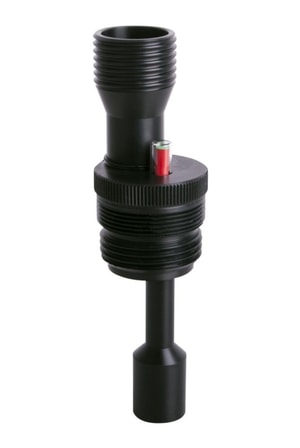 Adapter für Trichter mit mechanischem Füllstand Doppelgewinde G2"/ Trisure2" (m) auf GL45 (m), PE-HD mit Anschluss M12x1 für me