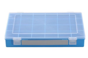 Sortimentskasten 335x225x55mm PP, blau, 24 F&auml;cher, mit Tragegriff