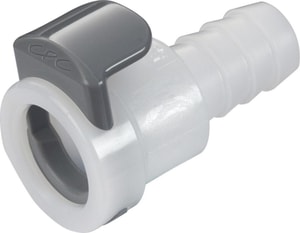 Schlauchkupplungen, Vollkunststoff (POM), NW 6,4 mm, Mutterteile, Schlauchkupplung mit Schlaucht&uuml;lle