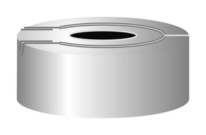 &Uuml;berdruck-Sicherheitskappe N 20 Aluminium, silber, mit Loch, VE=100