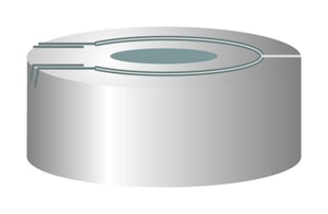 &Uuml;berdruck-Sicherheitskappe N 20 Loch Butyl hellgrau/PTFE dunkelgrau Aluminium, silber, VE=100