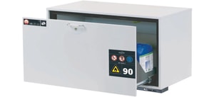 Sicherheitsunterbauschrank Typ 90 RAL 7035, 1100x570x600mm (BxTxH), 1x Schubladenwanne STAWA-R