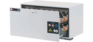 Sicherheitsunterbauschrank Typ 90 RAL 7035, 1100x570x600mm (BxTxH), 1x Schubladenwanne STAWA-R, 1x Lochblecheinsatz,