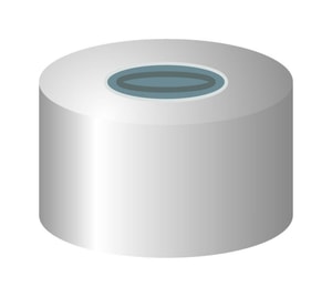 Aluminium B&ouml;rdelkappe N 13, silber Loch Butyl/zentrische PTFE-Laminierung grau H&auml;rte: 50&deg; shore A, VE=100