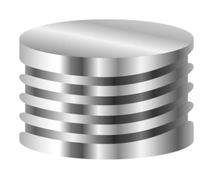 N 18 Magnetische Schraubkappe, silber, geschlossen Butyl rot/PTFE grau H&auml;rte: 50&deg; shore A Septendicke: 1,5 mm; VE=100