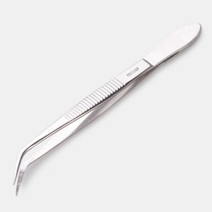 Pinzette - Pr&auml;parierzange - scharf/geneigt - 105mm