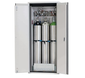 Druckgasflaschenschrank G-ULTIMATE-90 900x615x2050mm, RAL 7035 Komfortinneneinrichtung Druckgasflaschen