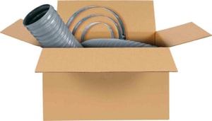 L&uuml;ftungsset, bestehend aus: 1 St&uuml;ck Rohrventilator (als St&uuml;tzl&uuml;fter) DN 150, 2 St&uuml;ck Reduzierst&uuml;ck DN 150/125, 7,5 m, Flexschla