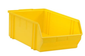 n.Abv.bei H&uuml;nersdorff n.m.l. Sichtbox stapelbar, PS, gelb L 490/425, B 310, H 180mm