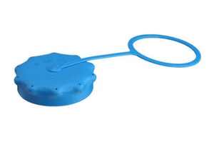 Weithals-Verschraubung, blau, � 105 mm Dichtung/Schlaufe, komplett, HD-PE zu Kanister 8181