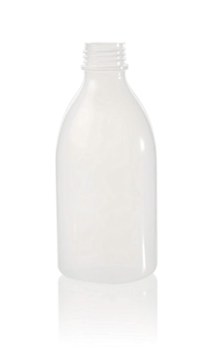 Flaschen 250 ml, GL 25, naturfarben PLASTIBRAND, Enghals, ohne Verschluß VE=50