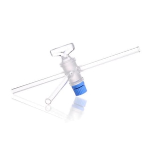 Dreiweghahn kompl. mit SBW-Küken T-Bohrung 2 mm, NS 14,5 DURAN