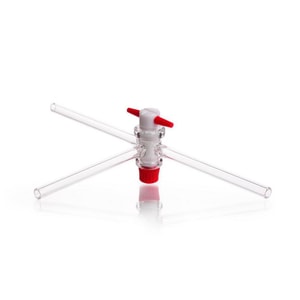 Dreiweghahn kompl. mit PTFE-K&uuml;ken T-Bohrung 2 mm, NS 14,5 DURAN