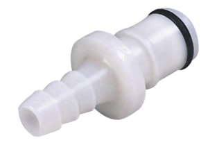 Schlauchkupplungen, Vollkunststoff (POM), NW 6,4 mm, Vaterteile, Schlauchnippel mit Schlaucht&uuml;llen