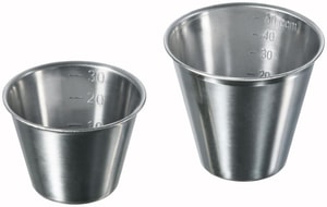 Becher, 56 X 47 mm (� X H), 50 ml, rostfreier Edelstahl, graduiert