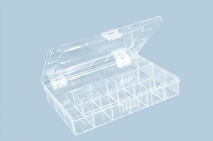 Sortimentskasten, PS, glasklar 18 F&auml;cher, 250x170x46 mm