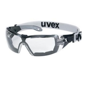 Schutzbrille pheos guard 9192 Farbe: schwarz/grau, Scheibe:PC farblos, UV 2C-1,2, supravision extreme, mit Kopfband