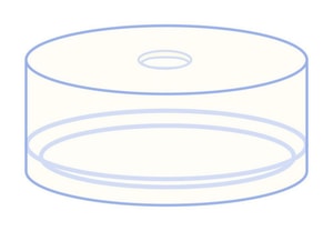 Kappen N 20-4, PE m.Kopfbohrung f.Probengl&auml;ser N 20 m.4 mm Rollrand o.Dichtscheiben, VE=100