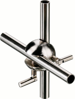 Kugelmuffe für Stäbe bis 13 mm, Zinkdruckguss, vernickelt