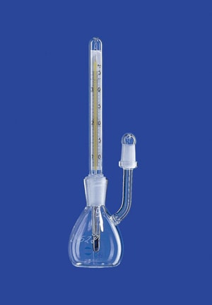 Pyknometer 10 ml nach Gay-Lussac justiert, mit Thermometer und Seitenkapillare