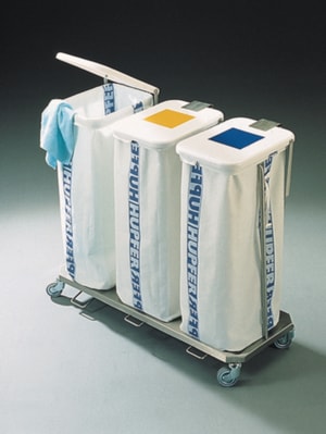 Sammler Wäsche/Abfallsäcke SWAF-1 mit Fußhebel und Deckel, Edelstahl