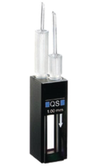 Küvetten für Absorptionsmessungen, Durchflussmessungen, im UV-Bereich, 2 Schraubanschlüsse