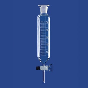 Scheidetrichter zylindrisch, mit Glask&uuml;ken, Borosilikatglas 3.3